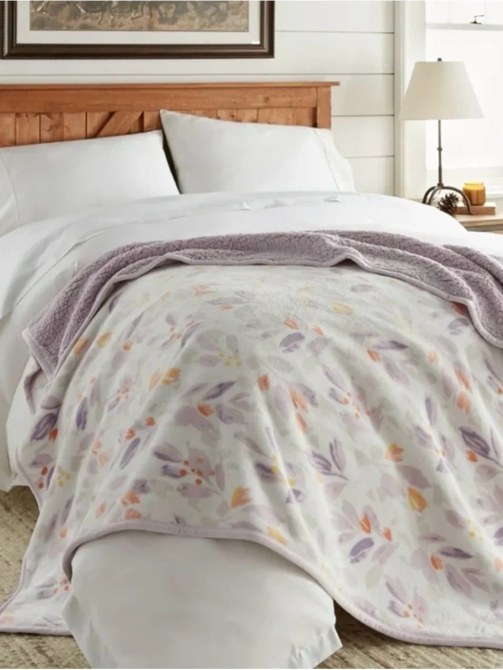 Velvet Plush Sherpa Throw 60